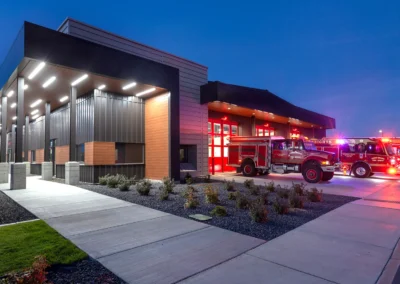 Airway Heights Fire Station Exterior at Night